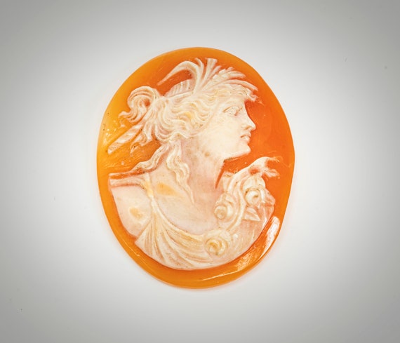 Antique shell carved cameo unmounted - image 1