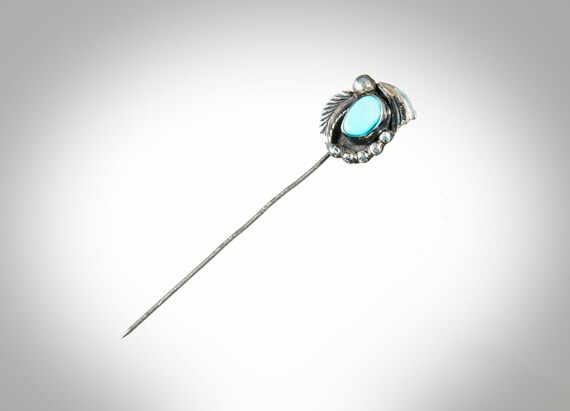 D & J Clark Navajo sterling turquoise stick pin - image 2