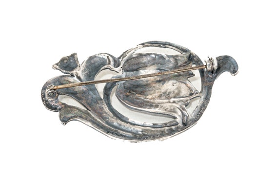 M Bowles hammered sterling brooch - image 3