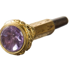 19th century fancy watch key with amethyst stone
