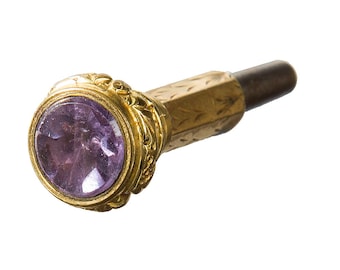 19th century fancy watch key with amethyst stone