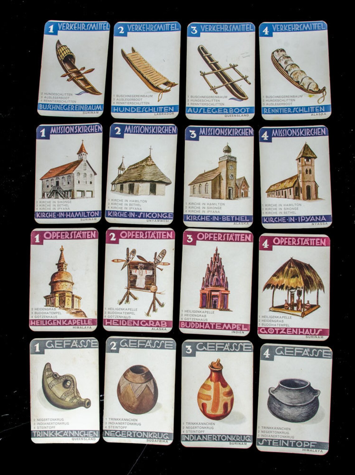 Antique German Playing Card Game in Box Missions Etsy