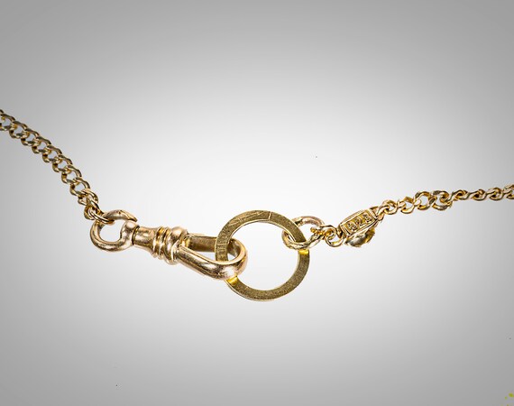 Victorian 14k chain & slide with 4 diamonds neckl… - image 4