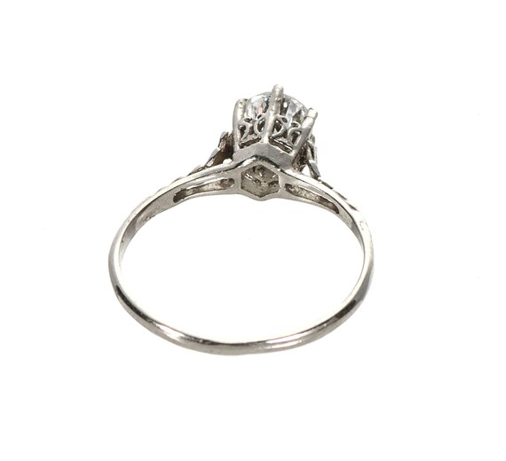 Art Deco .55 carat diamond ring 14k white gold - image 4