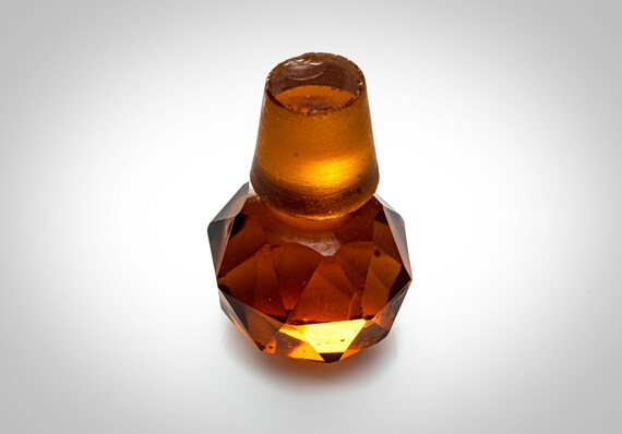 Bohemian cut glass perfume royal citrine color - image 6