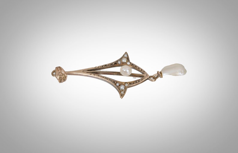 10k Victorian lavalier with pearls