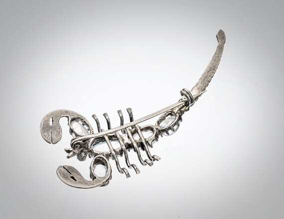 blue moonstones sterling scorpion pin - image 3