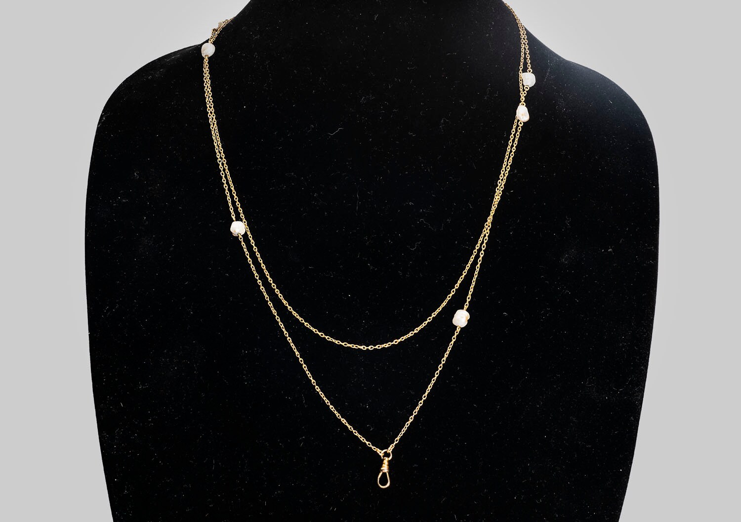 14k & baroque pearls Victorian 50 necklace | Etsy