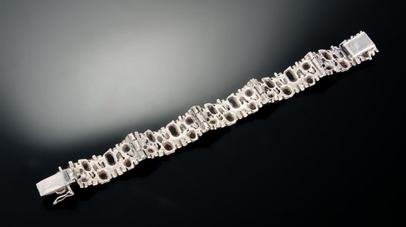 Bracelet Rigide Rectangulaire En Argent 835 - Style Moderne Et épuré - Bon état