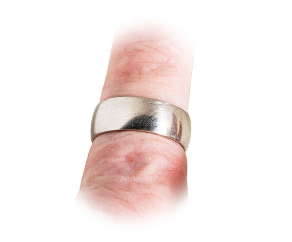 wide platinum band ring - image 2