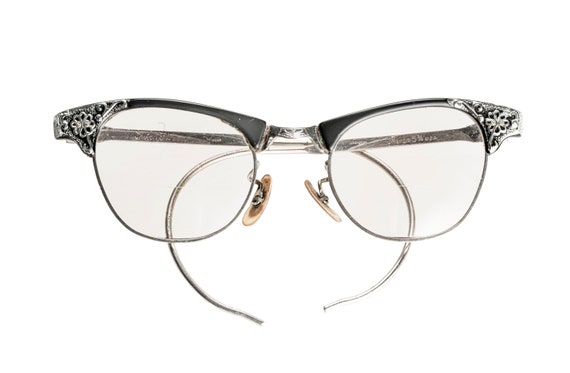 cat eyed eyeglasses spectacles mid century gold f… - image 2