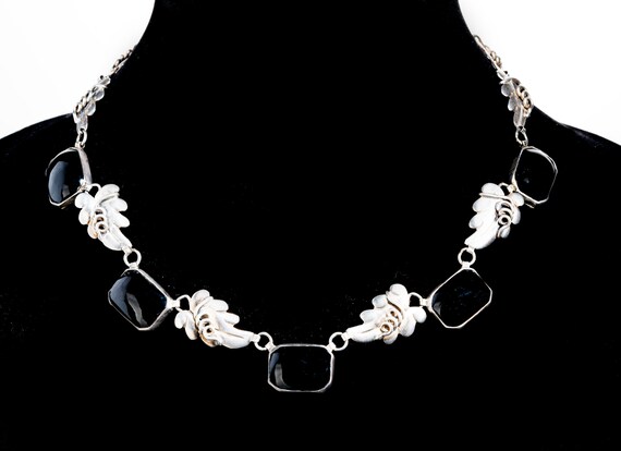 Bernice Goodspeed Taxco sterling & black onyx necklace