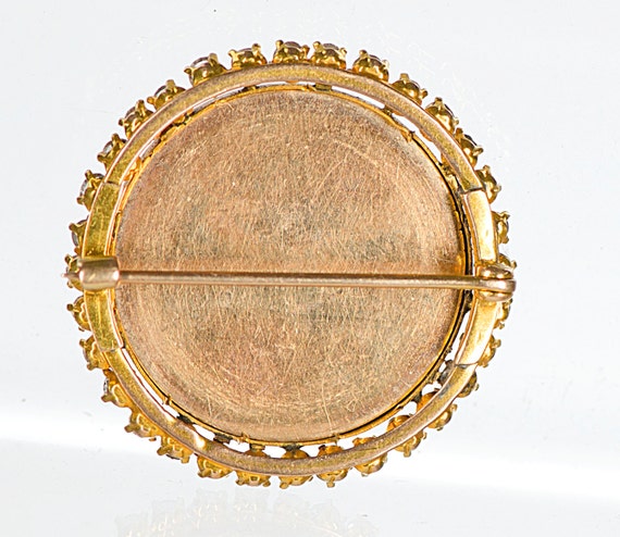 14k Edwardian photo brooch with paste stones - image 3