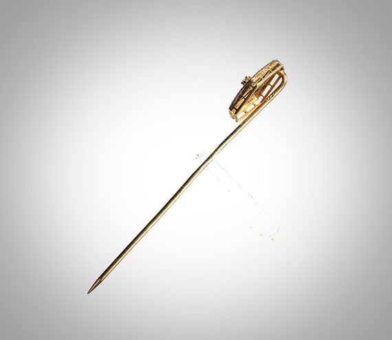 Art Deco 14k with diamond stick pin - image 5