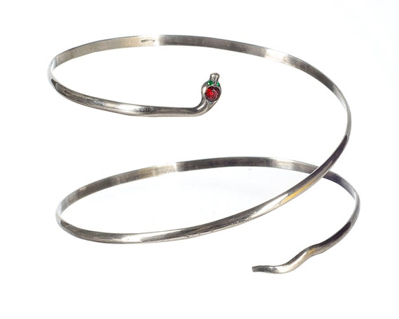 Egyptian Revival sterling Snake upper arm bracelet