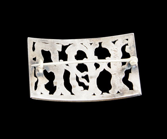 Large sterling rustic twig Adirondacs brooch I D A - image 2