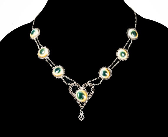 sterling filigree & opercula necklace and bracele… - image 2