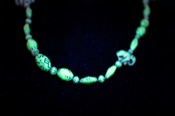 41" long Czech UV reactive bead necklace Neiger B… - image 4