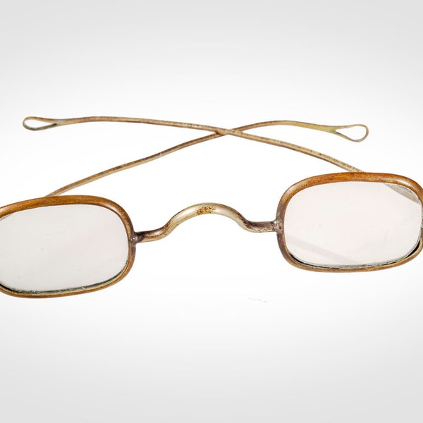 Ben Franklin style spectacles eyeglasses nickel brass pre Civil War era