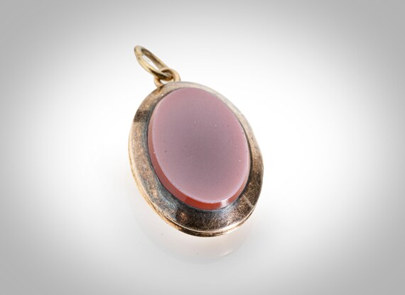 Victorian 14k banded agate locket - image 3