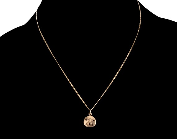 14k sand dollar necklace 17" - image 1