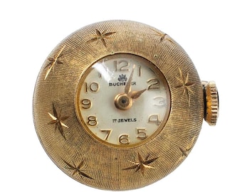 Bucherer Swiss sterling ball pendant watch on chain  gold filled