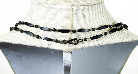 56" Victorian mourning beads necklace - image 3