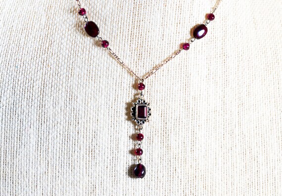 sterling & amethyst delicate vintage necklace - image 6