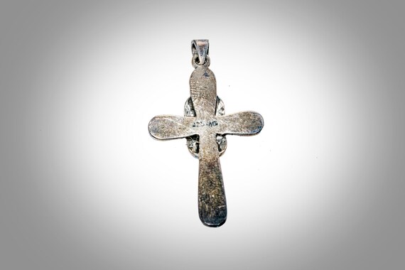sterling silver cross with marcasite - image 3