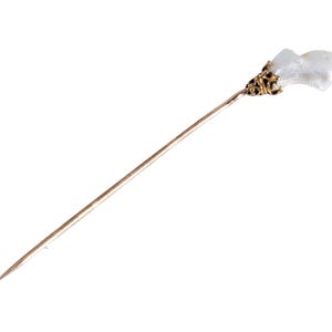 antique 14k natural baroque pearl stick pin