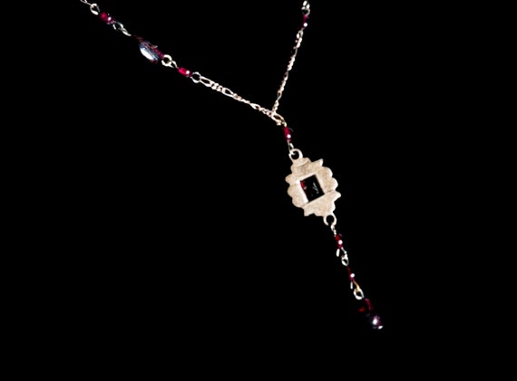 sterling & amethyst delicate vintage necklace - image 5