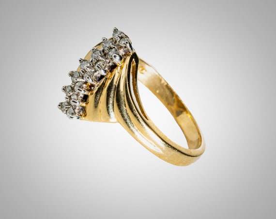 14k diamond cocktail  ring - image 3