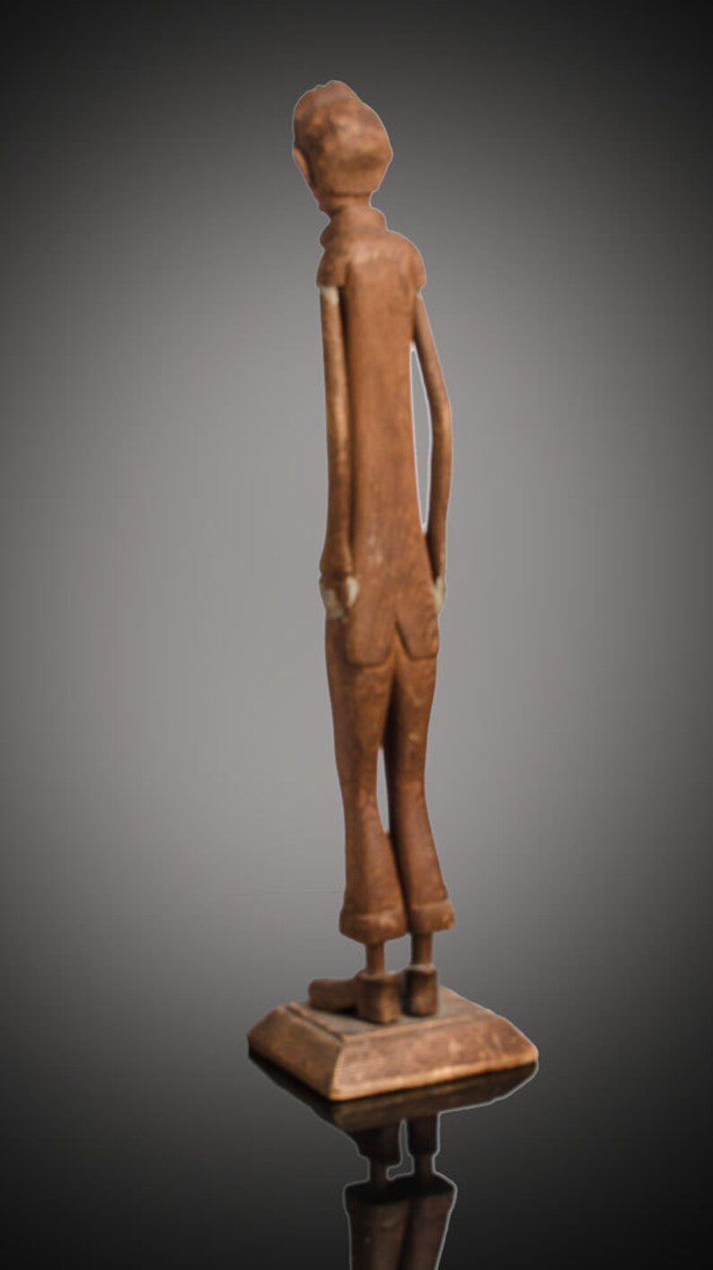 American Folk Art Carved Wood Tall Thin Man Figure 15 Etsy