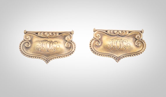 antique solid 14k suspender adjusters
