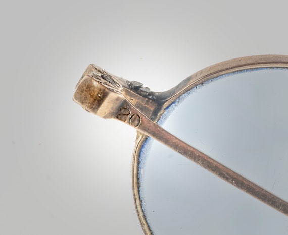 Antique 10k solid gold blue lens eyeglasses spect… - image 7