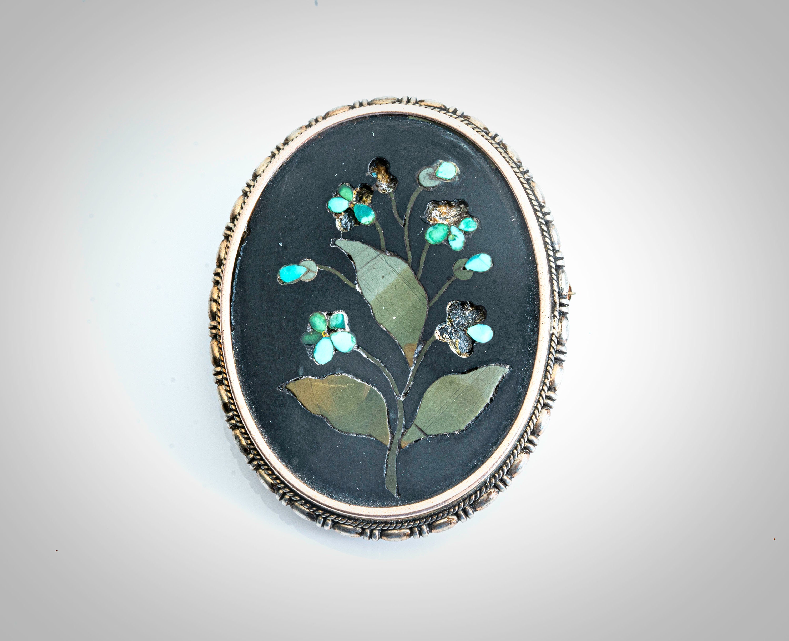Pietra Dura フローレンスモザイクブローチ インレイ