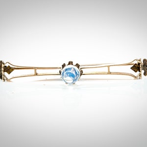 antique Victorian 14k blue moonstone brooch