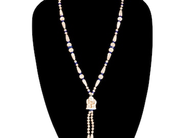Neiger Bro UV reactive glass necklace oriental motif