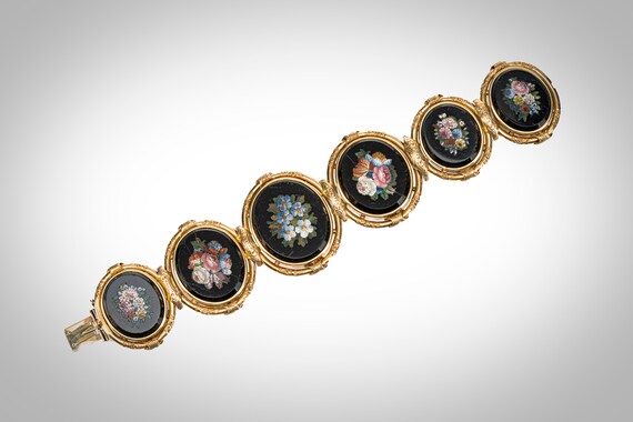 antique Victorian 14k micromosaic bracelet - image 3