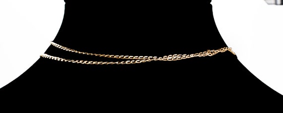 antique Victorian gold filled slide chain with tu… - image 3