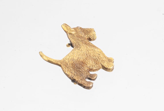 Gilt silver Scotty dog pin - image 2