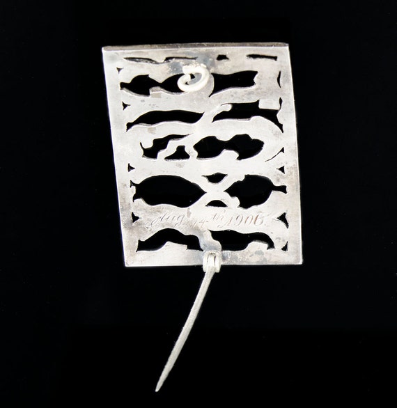 Large sterling rustic twig Adirondacs brooch I D A - image 3