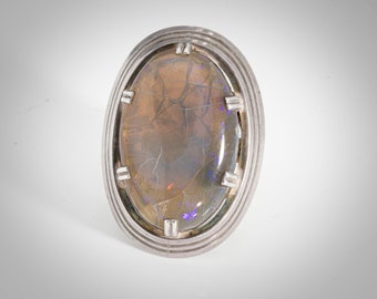 925 sterling jelly opal statement ring