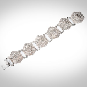 sterling silver modernist link bracelet