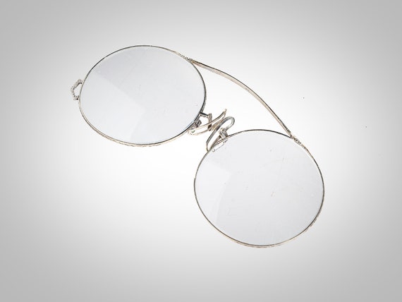 14k white Art Deco pince nez eyeglasses spectacles - image 4