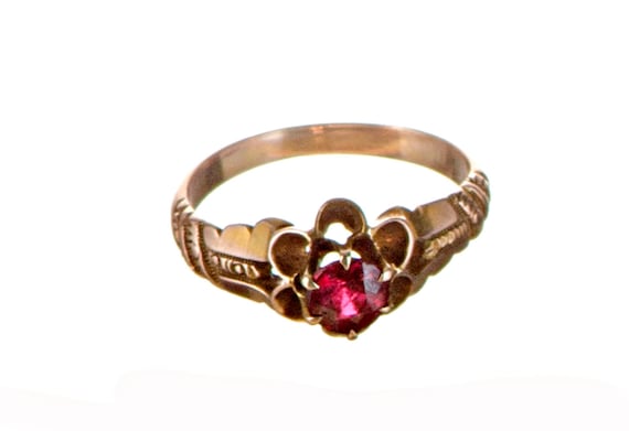 10k gold Victorian garnet ring - image 2