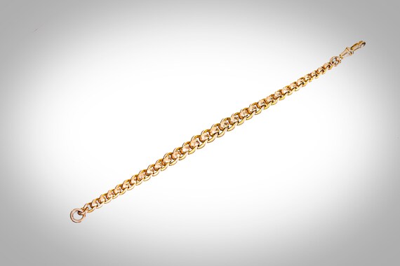 9k rose gold graduated decorated link bracelet.  … - image 1