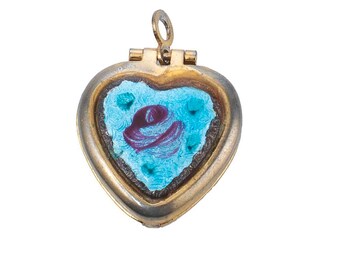 enameled heart locket