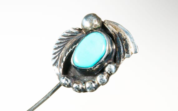 D & J Clark Navajo sterling turquoise stick pin - image 1