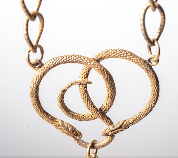 Snake motif ladies vintage brass belt